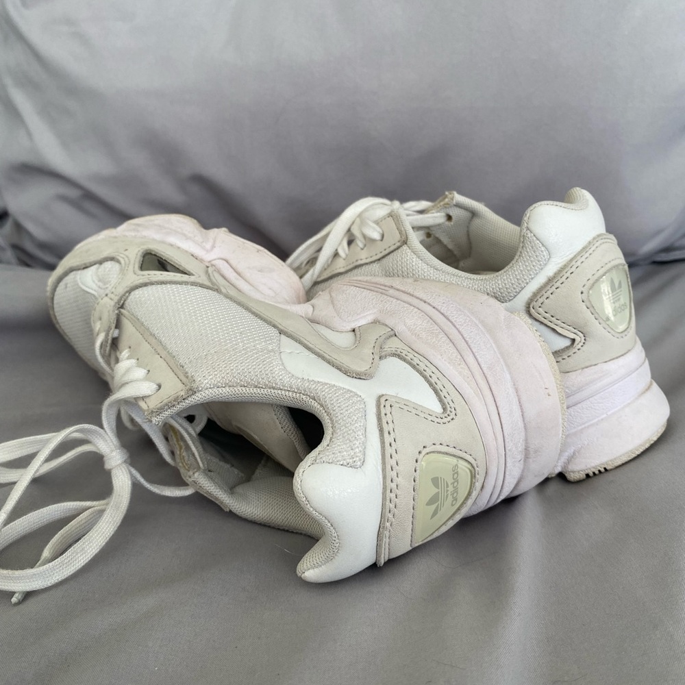 Adidas Women's Triple White Falcons - Size 6.5